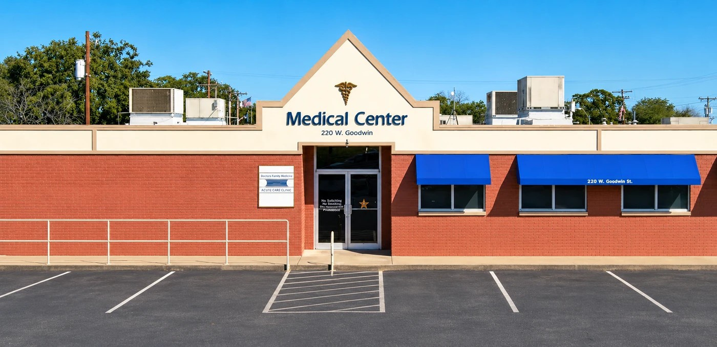 Community Family Health clinic building at 220 W. Goodwin in Pleasanton, Texas